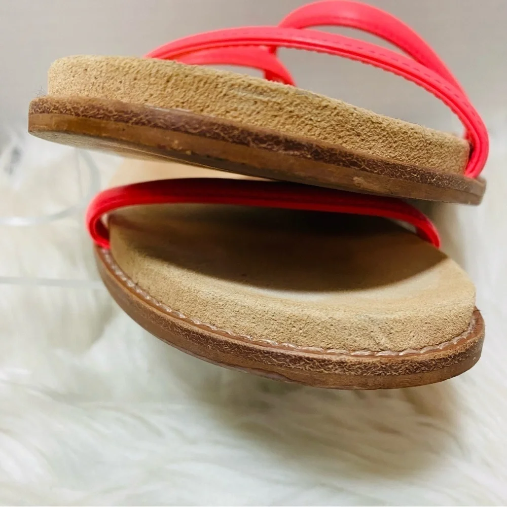 Madewell Neon Pink Chaco Style Leather Strap Sandal Sz-8